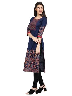 floral print straight kurta - 16704259 - Standard Image - 2