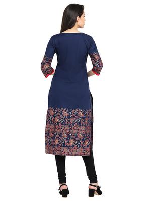 floral print straight kurta - 16704259 - Standard Image - 3