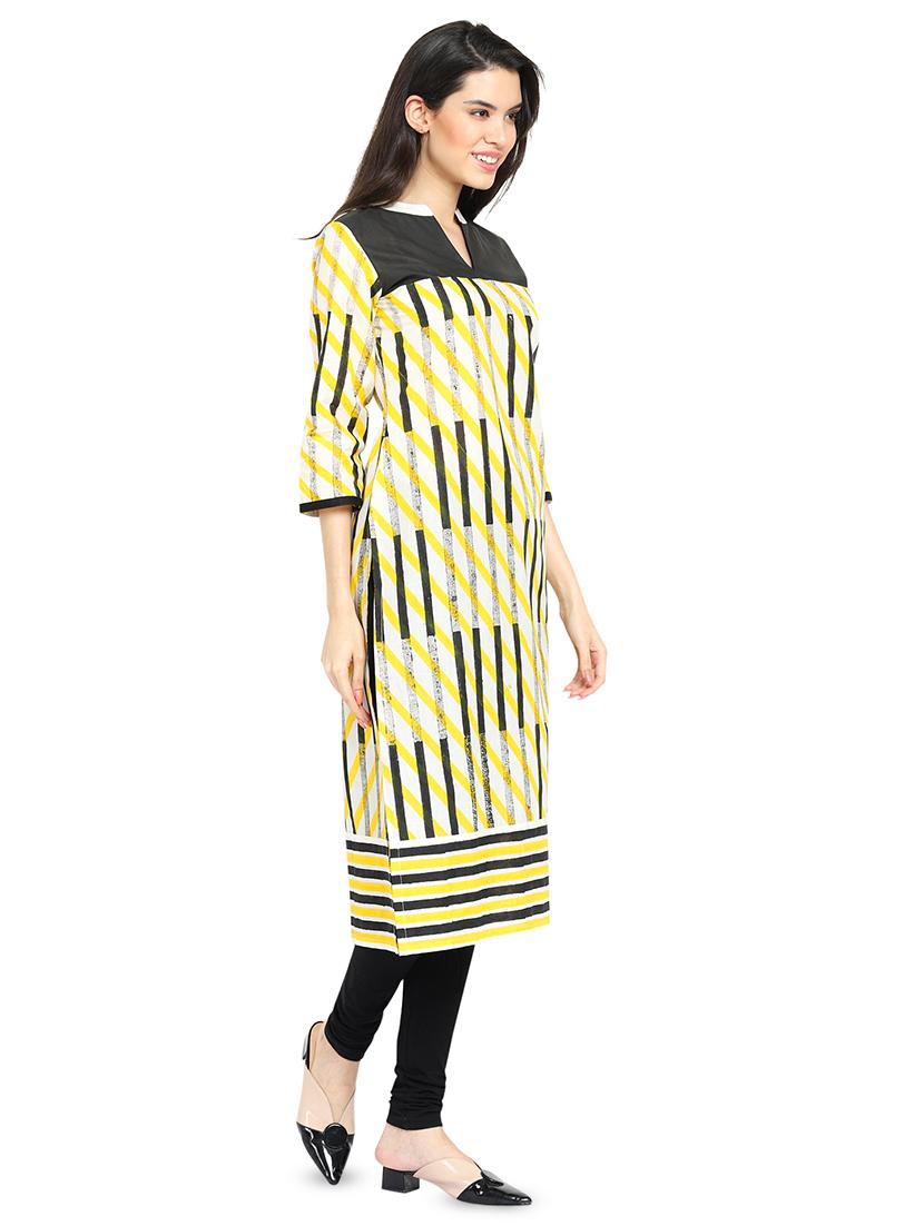 printed straight kurta - 16704264 - Zoom Image - 2