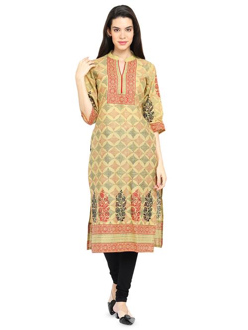 printed straight kurta - 16704267 - Standard Image - 1