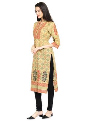 printed straight kurta - 16704267 - Standard Image - 2