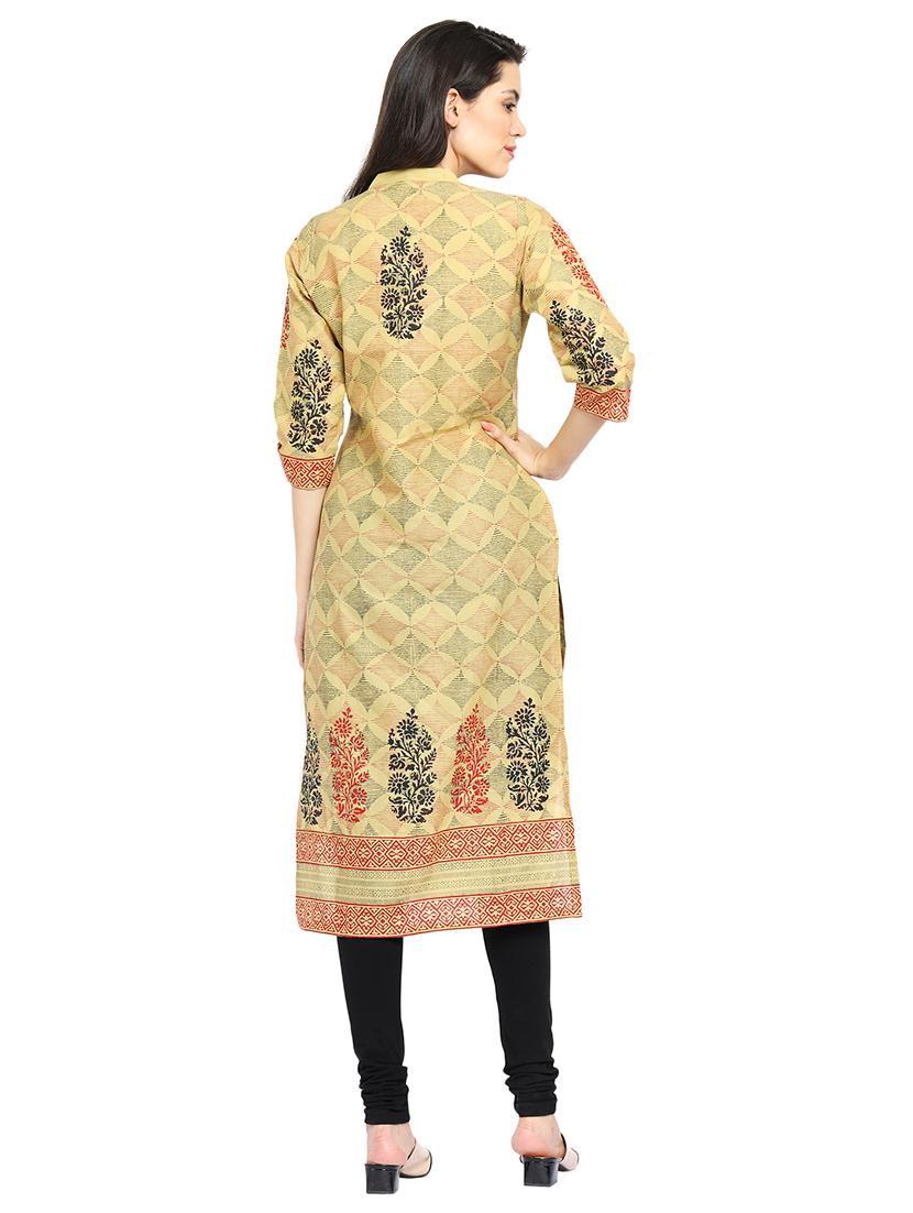printed straight kurta - 16704267 - Zoom Image - 3