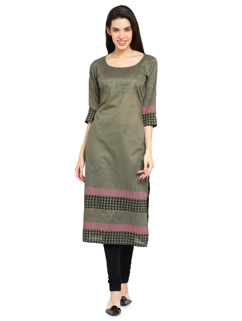 printed straight kurta - 16704270 - Zoom Image - 1