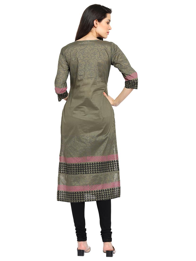 printed straight kurta - 16704270 - Zoom Image - 3