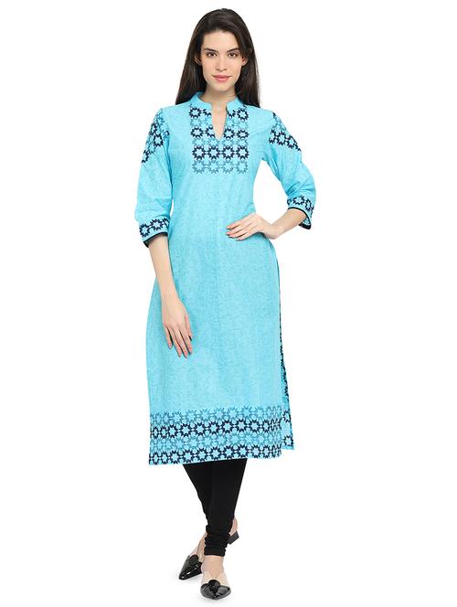 printed straight kurta - 16704272 - Standard Image - 1