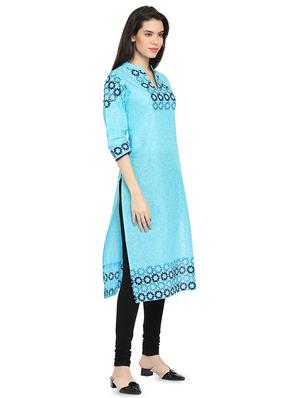 printed straight kurta - 16704272 - Standard Image - 2