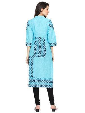 printed straight kurta - 16704272 - Standard Image - 3