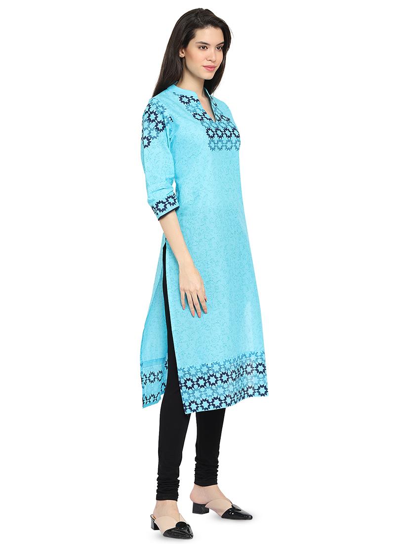 printed straight kurta - 16704272 - Zoom Image - 2