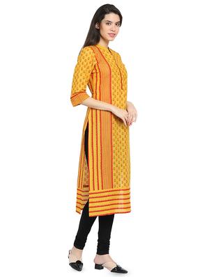floral print straight kurta - 16704276 - Standard Image - 2
