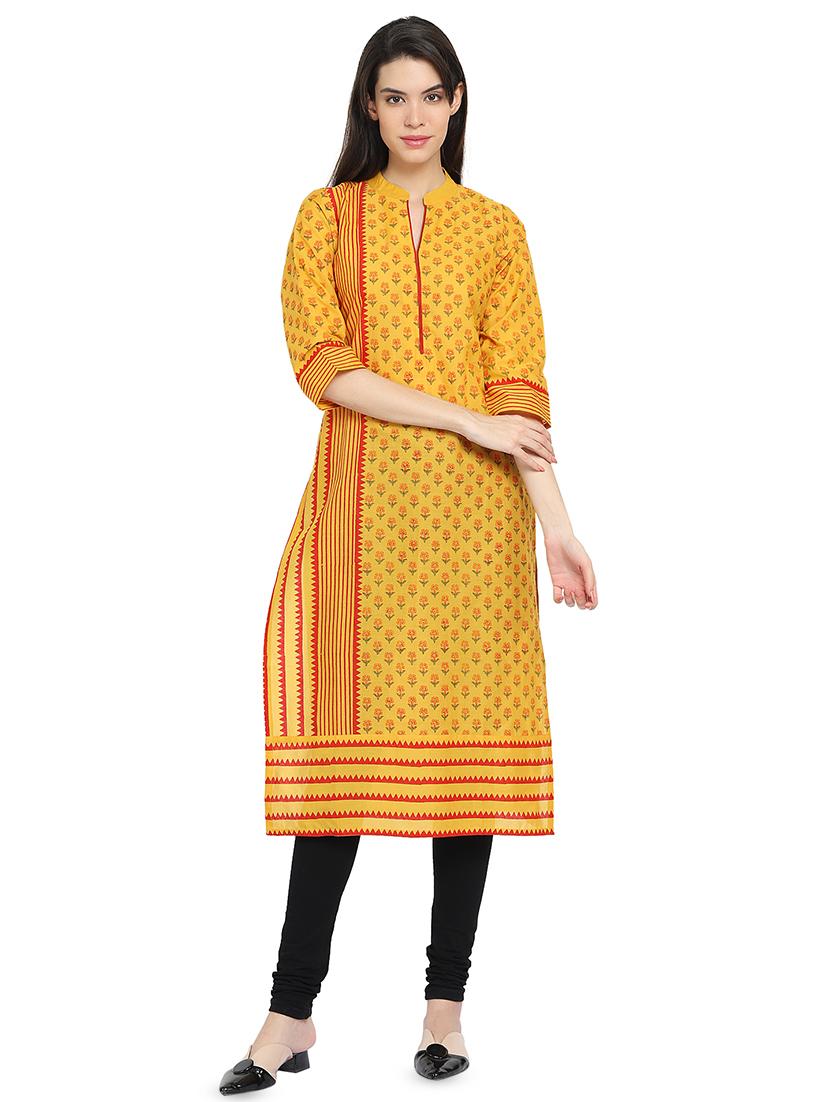 floral print straight kurta - 16704276 - Zoom Image - 1