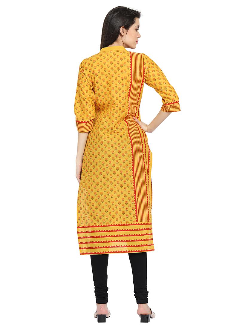 floral print straight kurta - 16704276 - Zoom Image - 3