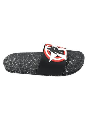 black rubber slip on flip flops - 16704277 - Standard Image - 2