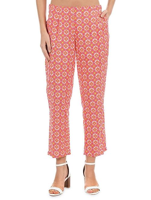 high rise printed cigarette pants trouser - 16704315 - Standard Image - 1