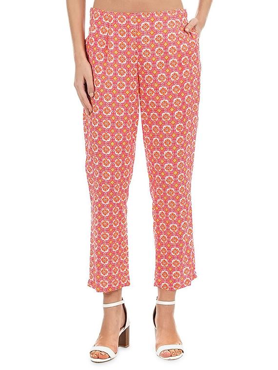 high rise printed cigarette pants trouser - 16704315 - Zoom Image - 1