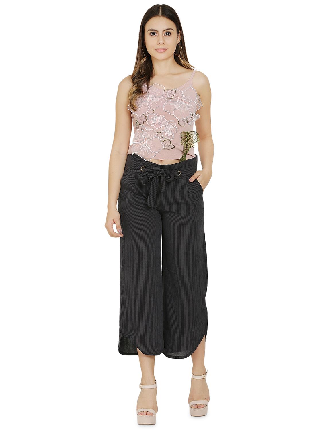 tie up waist wide leg trouser - 16704329 - Zoom Image - 4