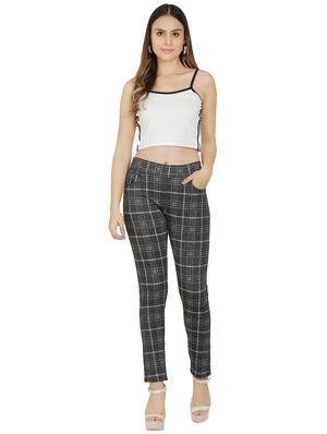 high rise checkered trouser - 16704334 - Standard Image - 4