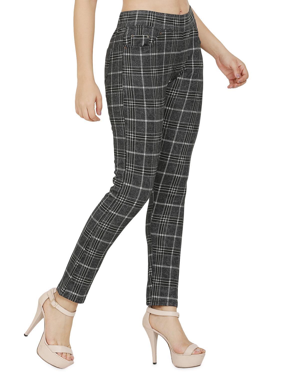 high rise checkered trouser - 16704334 - Zoom Image - 2