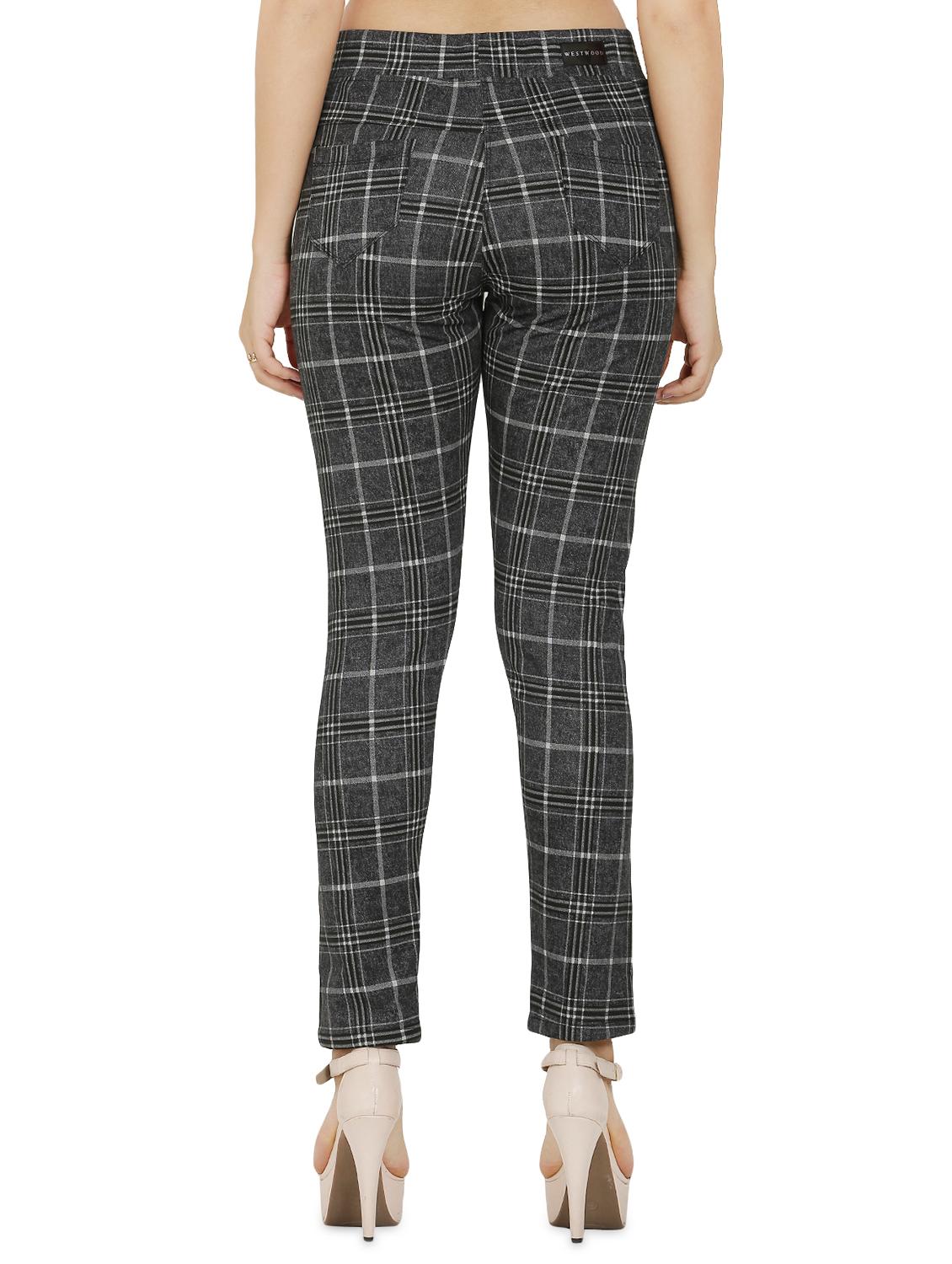 high rise checkered trouser - 16704334 - Zoom Image - 3