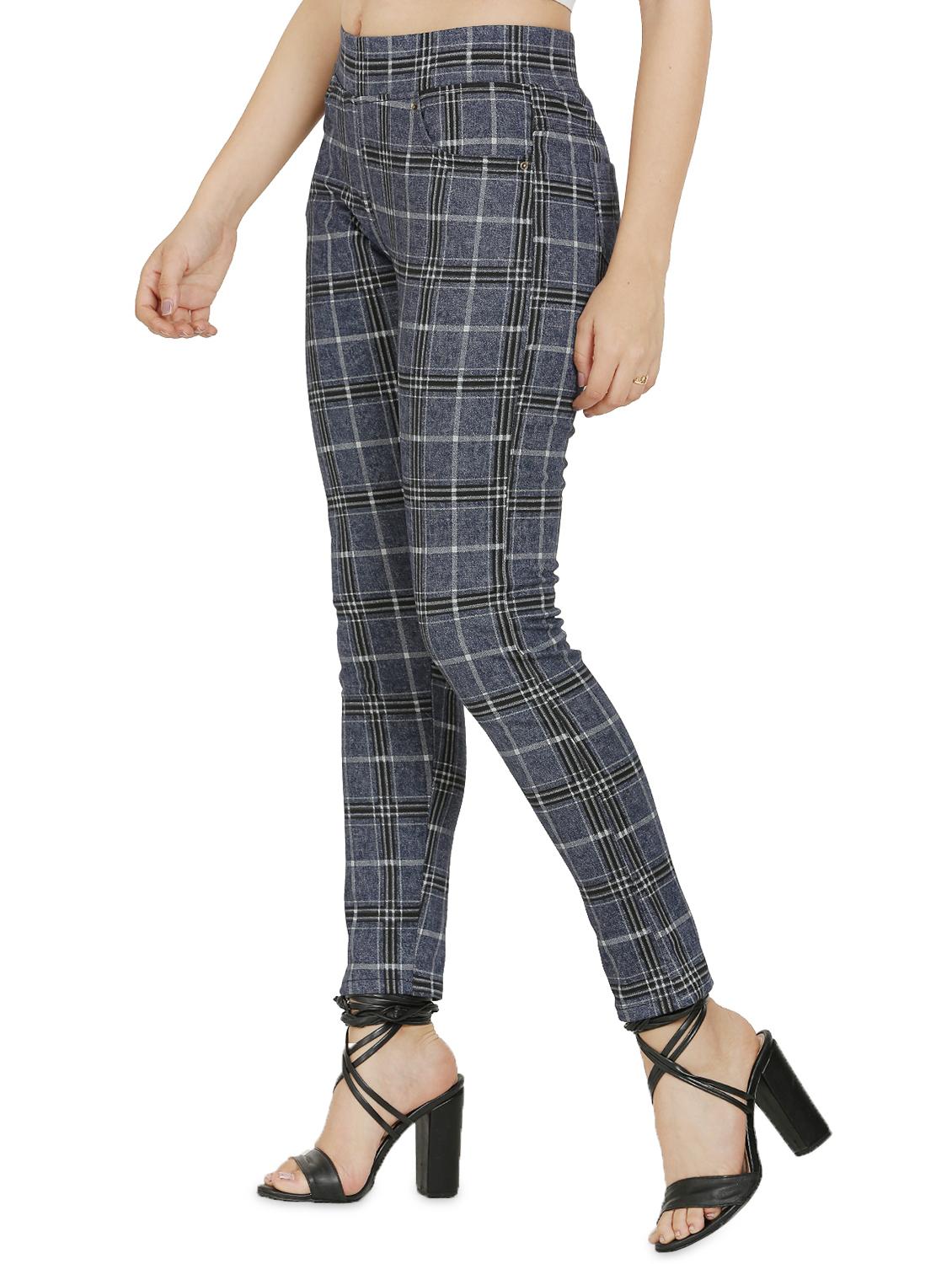 high rise checkered trouser - 16704335 - Zoom Image - 2