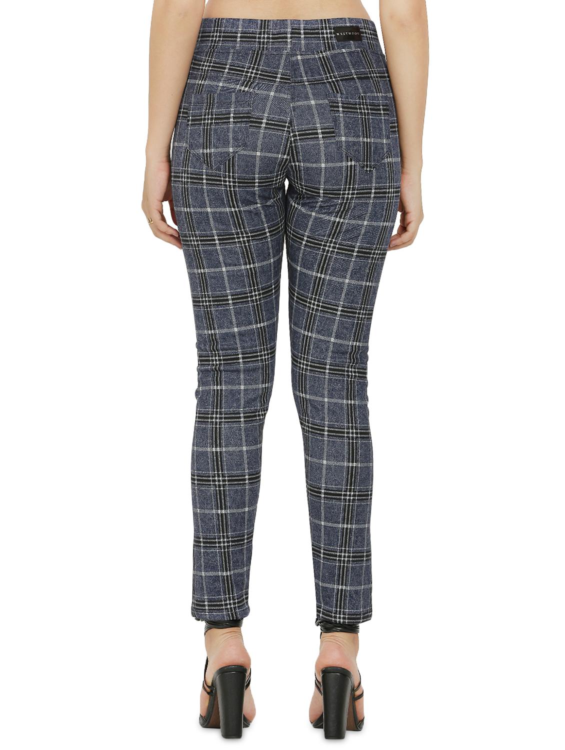 high rise checkered trouser - 16704335 - Zoom Image - 3