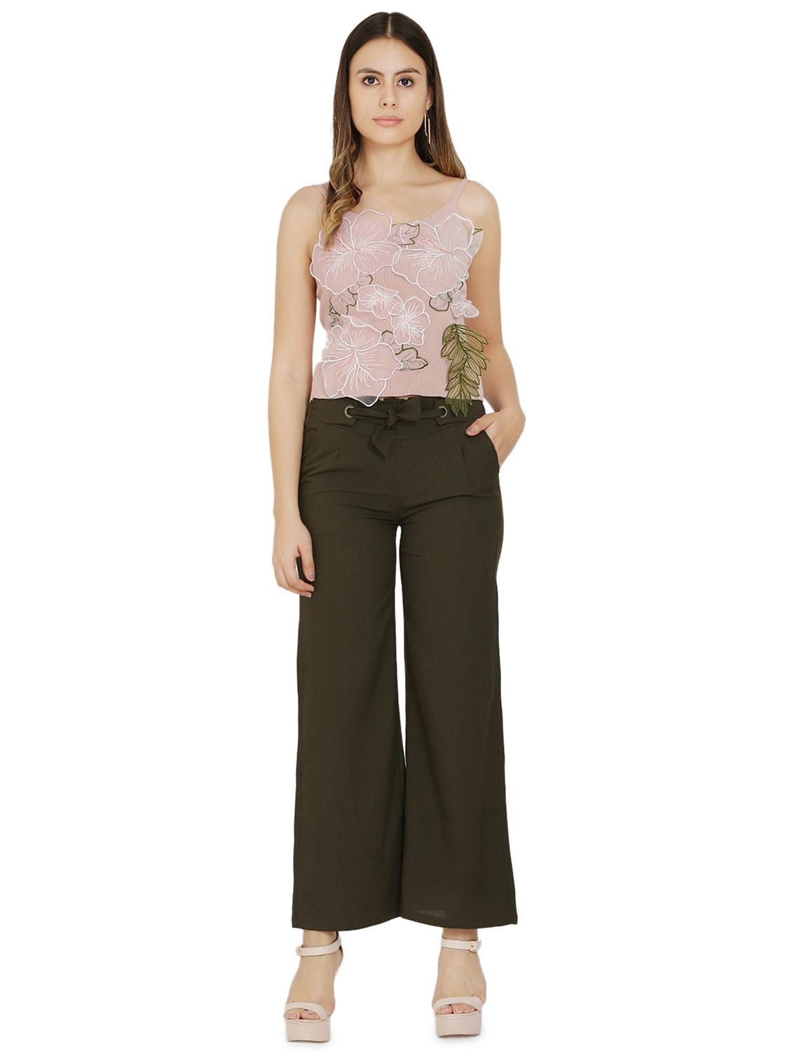 tie front striped wide leg trouser - 16704343 - Zoom Image - 4