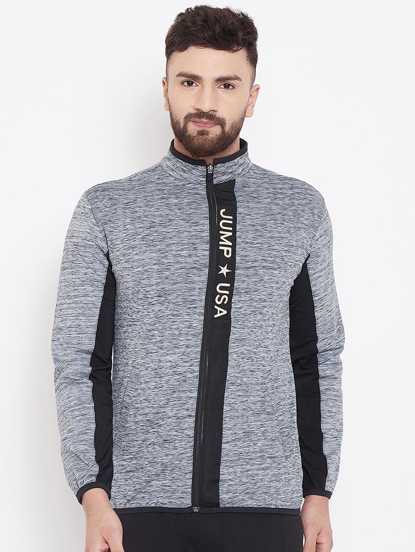 grey self design casual jacket - 16704354 - Zoom Image - 1