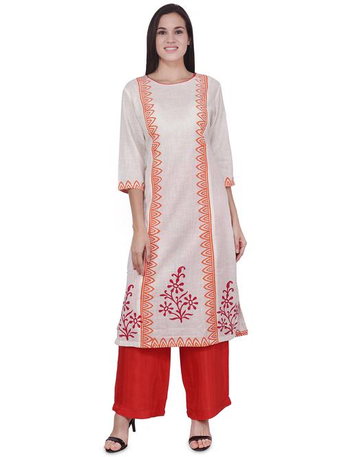 block print straight kurta - 16704365 - Standard Image - 1