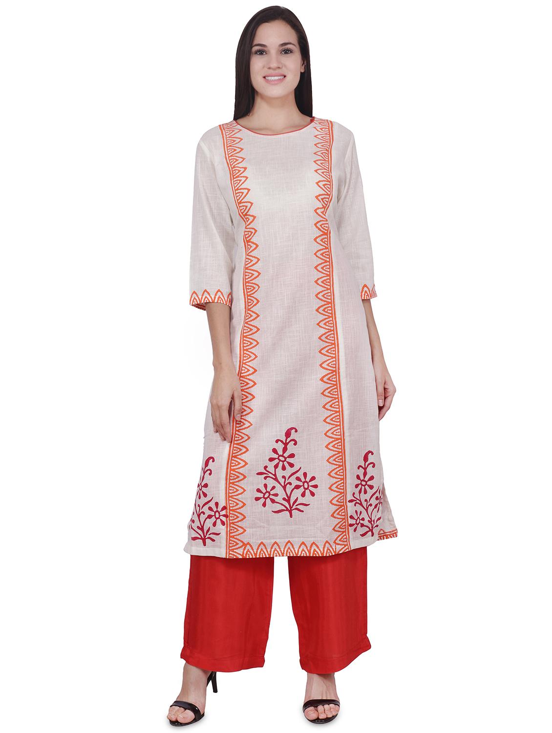 block print straight kurta - 16704365 - Zoom Image - 1