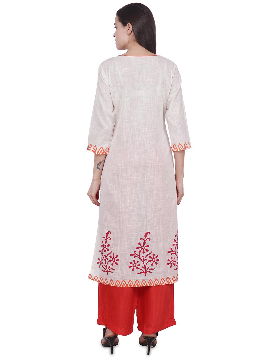 block print straight kurta - 16704365 - Zoom Image - 3