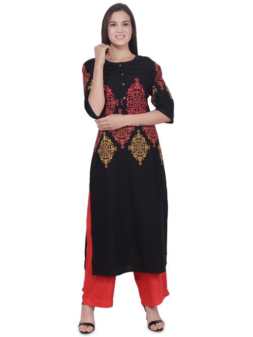 printed straight kurta - 16704369 - Standard Image - 1