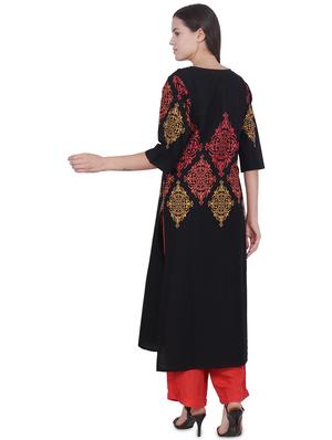 printed straight kurta - 16704369 - Standard Image - 3