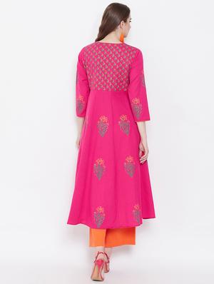 block print angrakha kurta - 16704390 - Standard Image - 3