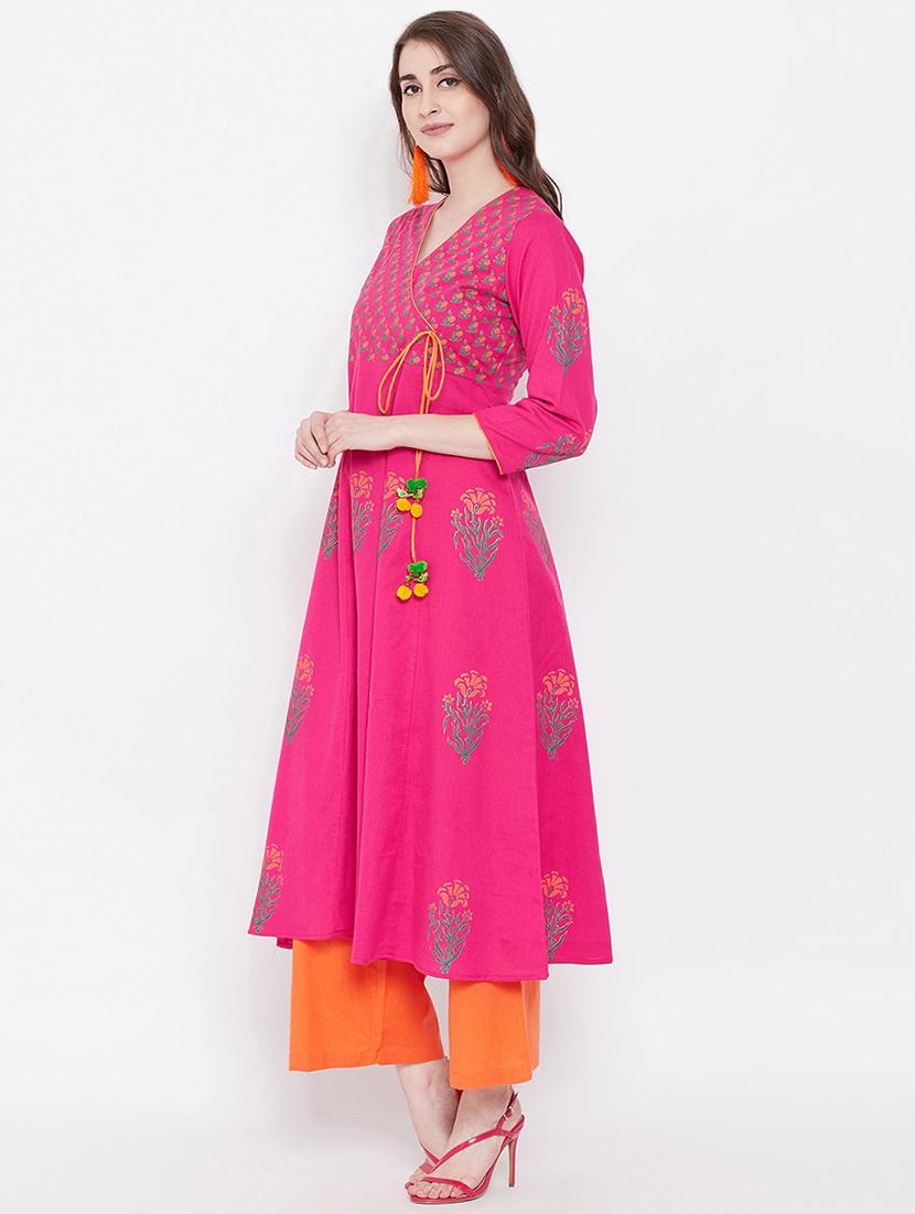 block print angrakha kurta - 16704390 - Zoom Image - 2