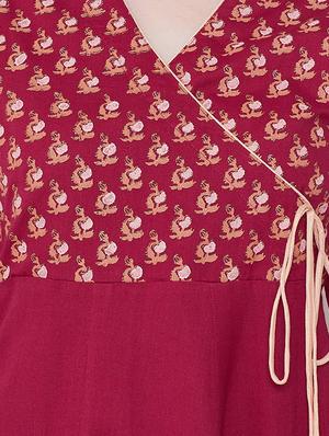 burgundy angrakha kurta - 16704391 - Standard Image - 4