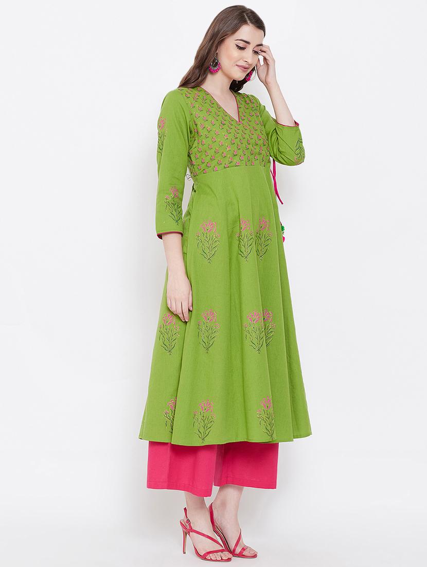 block print angrakha kurta - 16704393 - Zoom Image - 2