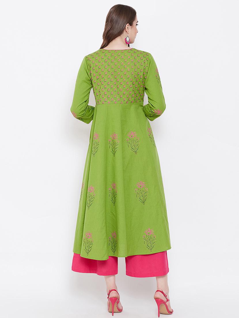 block print angrakha kurta - 16704393 - Zoom Image - 3