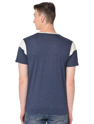 blue color block t-shirt - 16704432 - Standard Image - 3