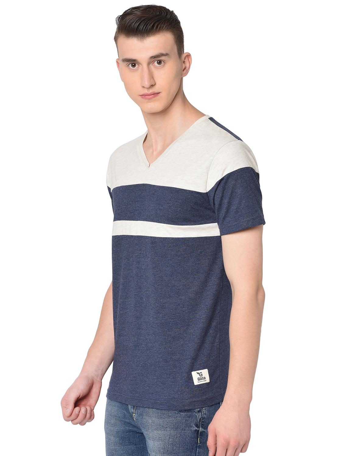 blue color block t-shirt - 16704432 - Zoom Image - 2
