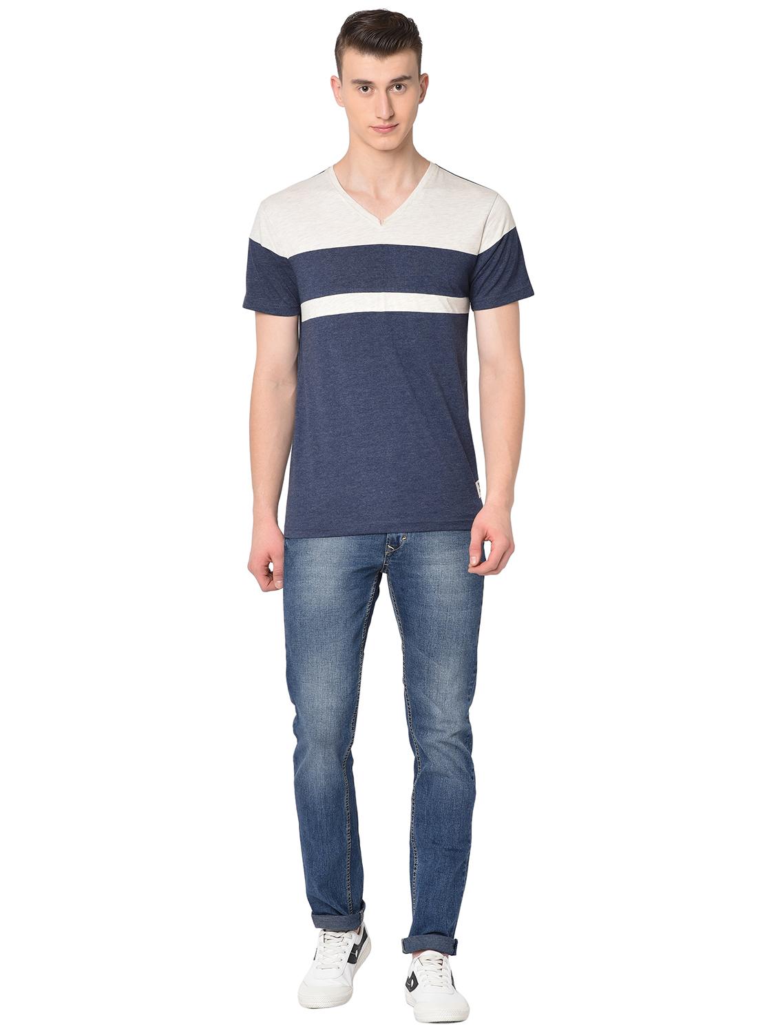 blue color block t-shirt - 16704432 - Zoom Image - 4