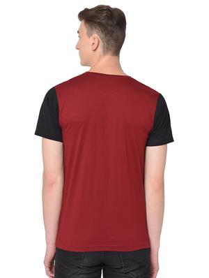 maroon color block pocket t-shirt - 16704442 - Standard Image - 3