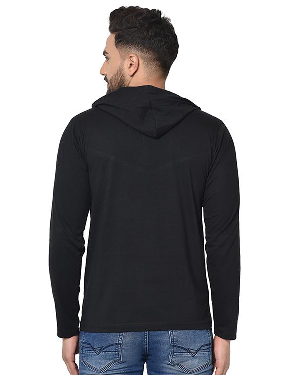 black color block cut & sew t-shirt - 16704443 - Zoom Image - 3