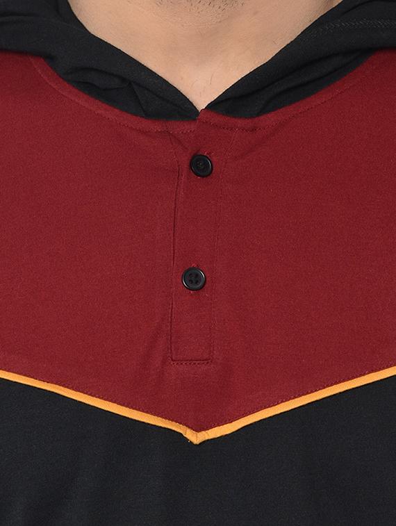 black color block cut & sew t-shirt - 16704443 - Zoom Image - 5