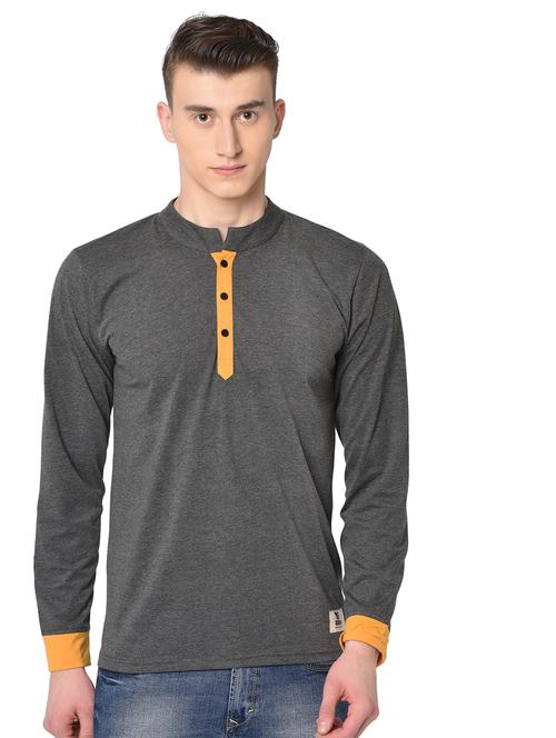 grey solid t-shirt - 16704449 - Standard Image - 1