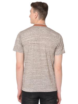beige self design pocket t-shirt - 16704450 - Standard Image - 3