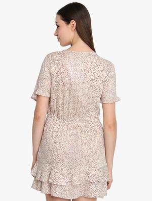 tie up neck floral a-line dress - 16704474 - Standard Image - 3