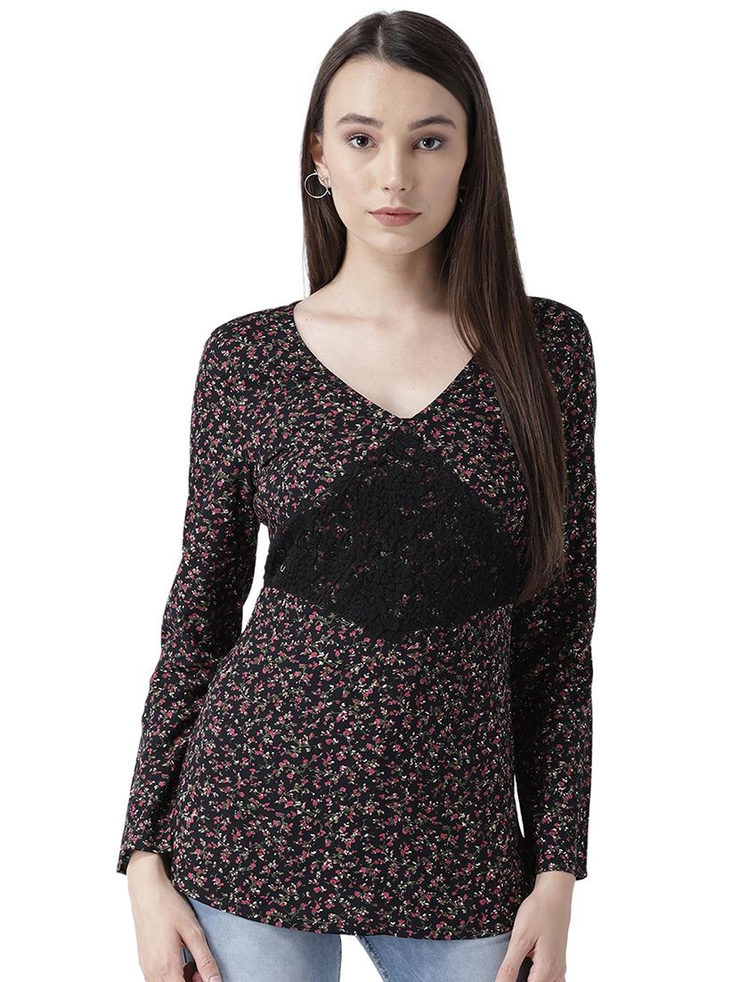 lace panel floral top - 16704482 - Zoom Image - 1