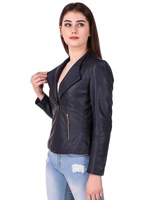 lapel neck leather/leatherette jacket - 16704556 - Standard Image - 2
