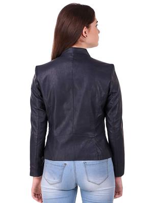 lapel neck leather/leatherette jacket - 16704556 - Standard Image - 3