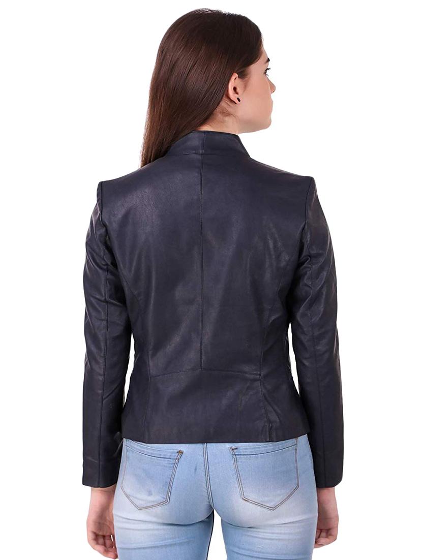 lapel neck leather/leatherette jacket - 16704556 - Zoom Image - 3