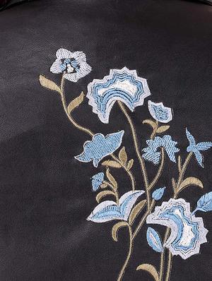 embroidered detail leather/leatherette jacket - 16704559 - Standard Image - 5